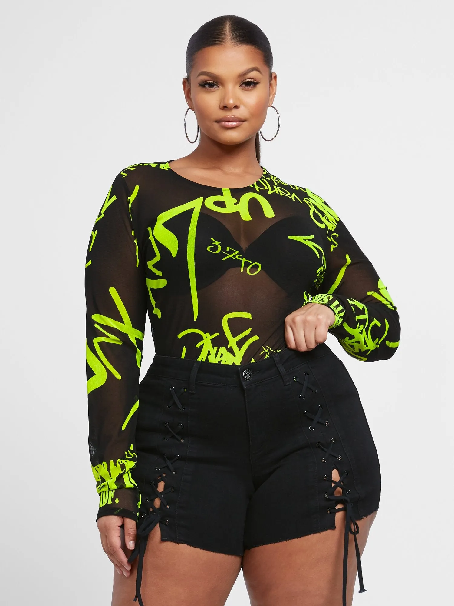 Andie Graffiti Mesh Top