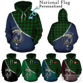 Anstruther Tartan Hoodie with Personalised National Flag and Family Crest Half Style