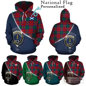 Auchinleck (Affleck) Tartan Hoodie with Personalised National Flag and Family Crest Half Style