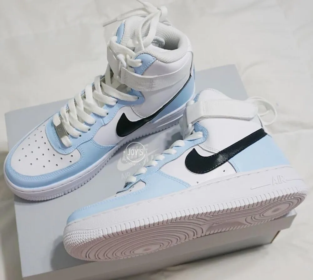 Baby Blue and Black Custom Air Force 1