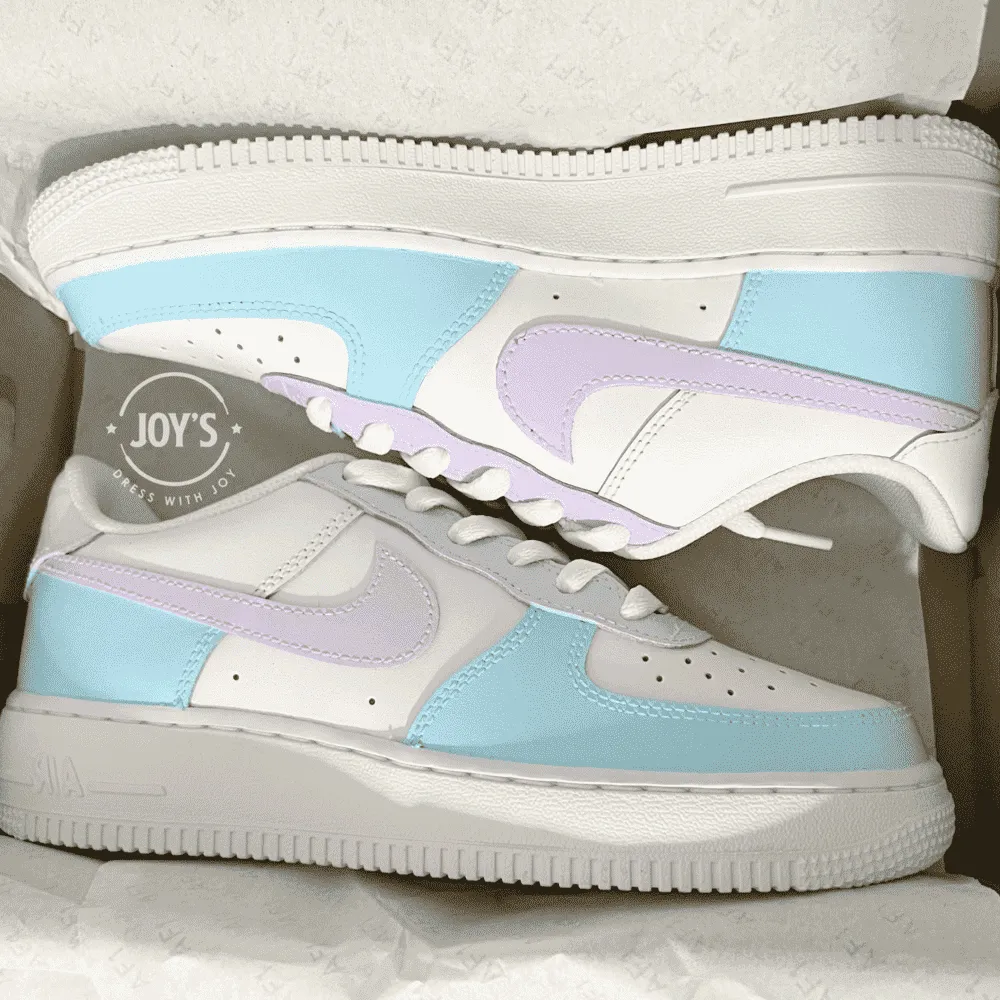 Baby Blue and Lilac Custom Air Force 1