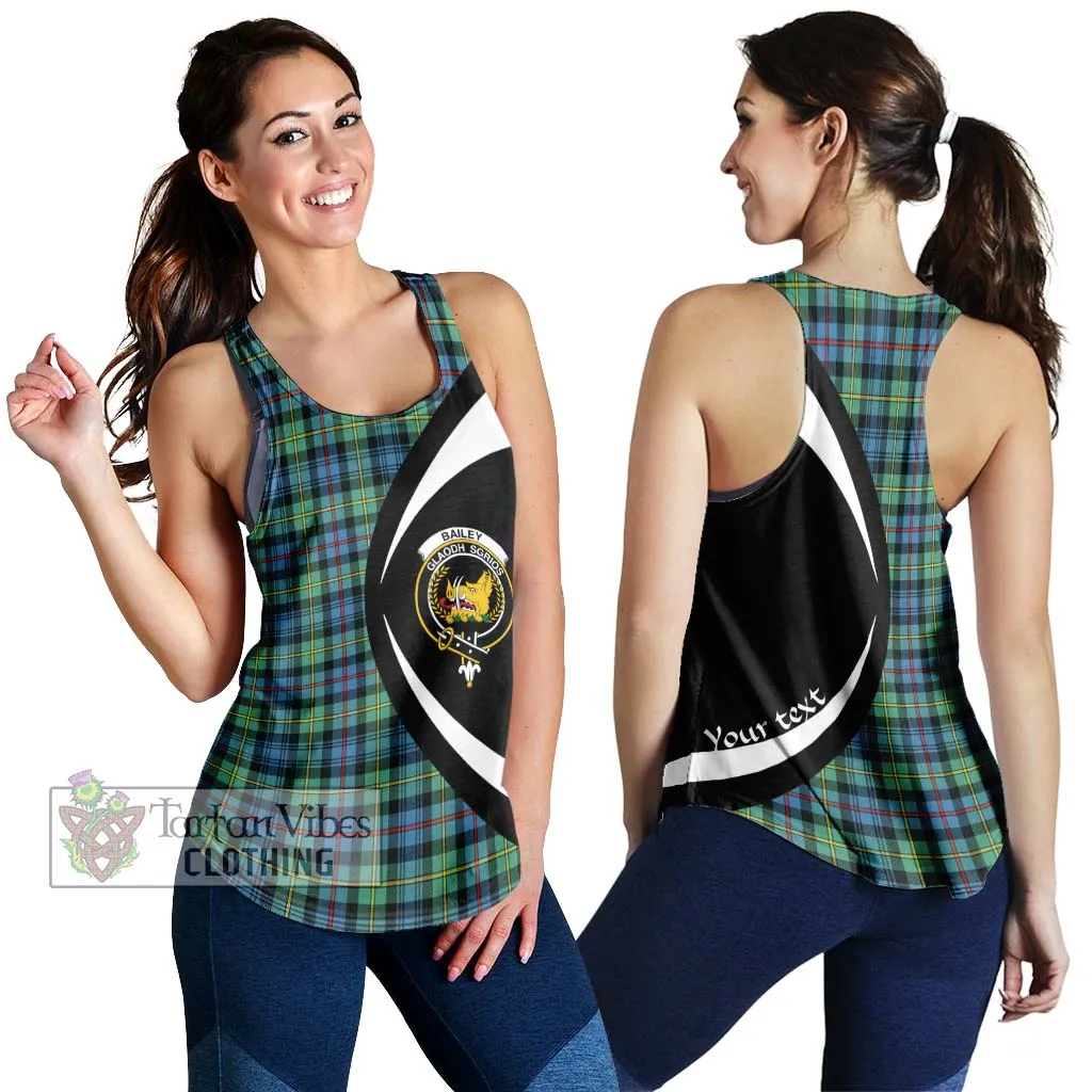 Bailey Ancient Tartan Women's Racerback Tanks with Family Crest Circle Style