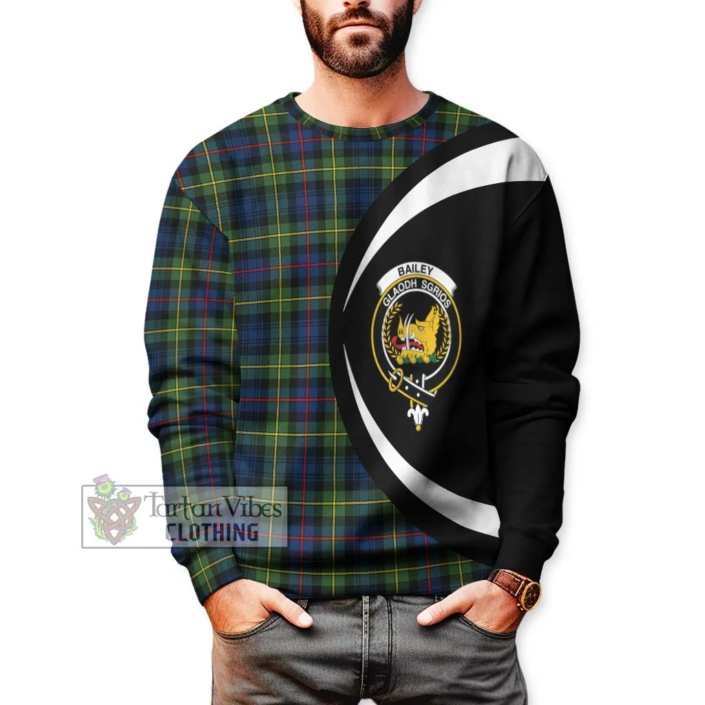 Bailey Modern Tartan Sweatshirt with Family Crest Circle Style