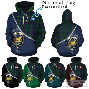 Bailey Tartan Hoodie with Personalised National Flag and Family Crest Half Style