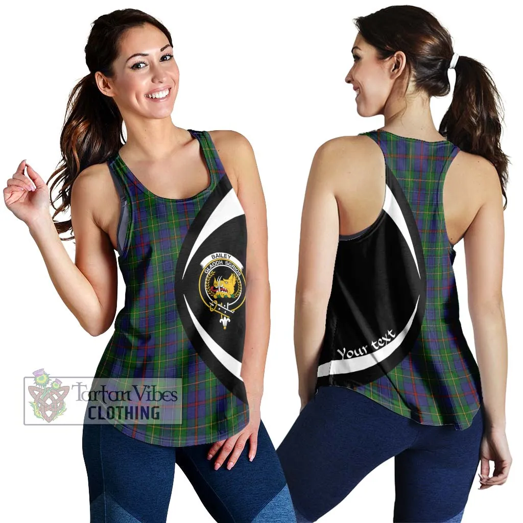 Bailey Tartan Women's Racerback Tanks with Family Crest Circle Style