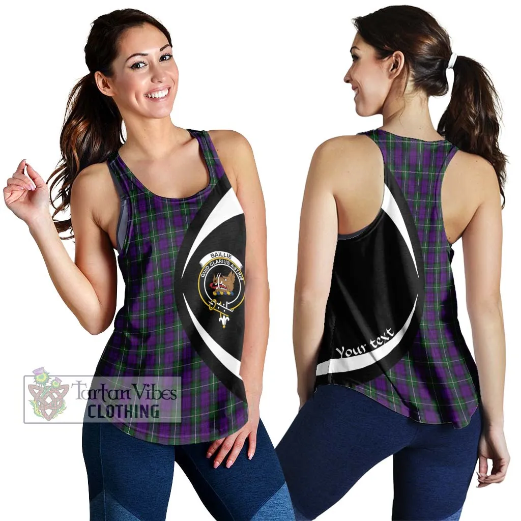 Baillie Highland Society Tartan Women's Racerback Tanks with Family Crest Circle Style