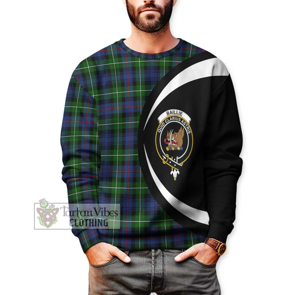 Baillie Tartan Sweatshirt with Family Crest Circle Style