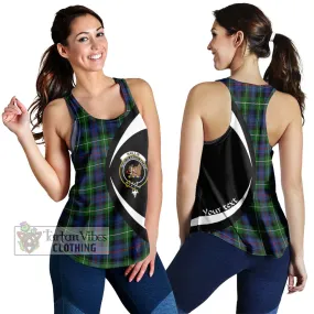 Baillie Tartan Women's Racerback Tanks with Family Crest Circle Style