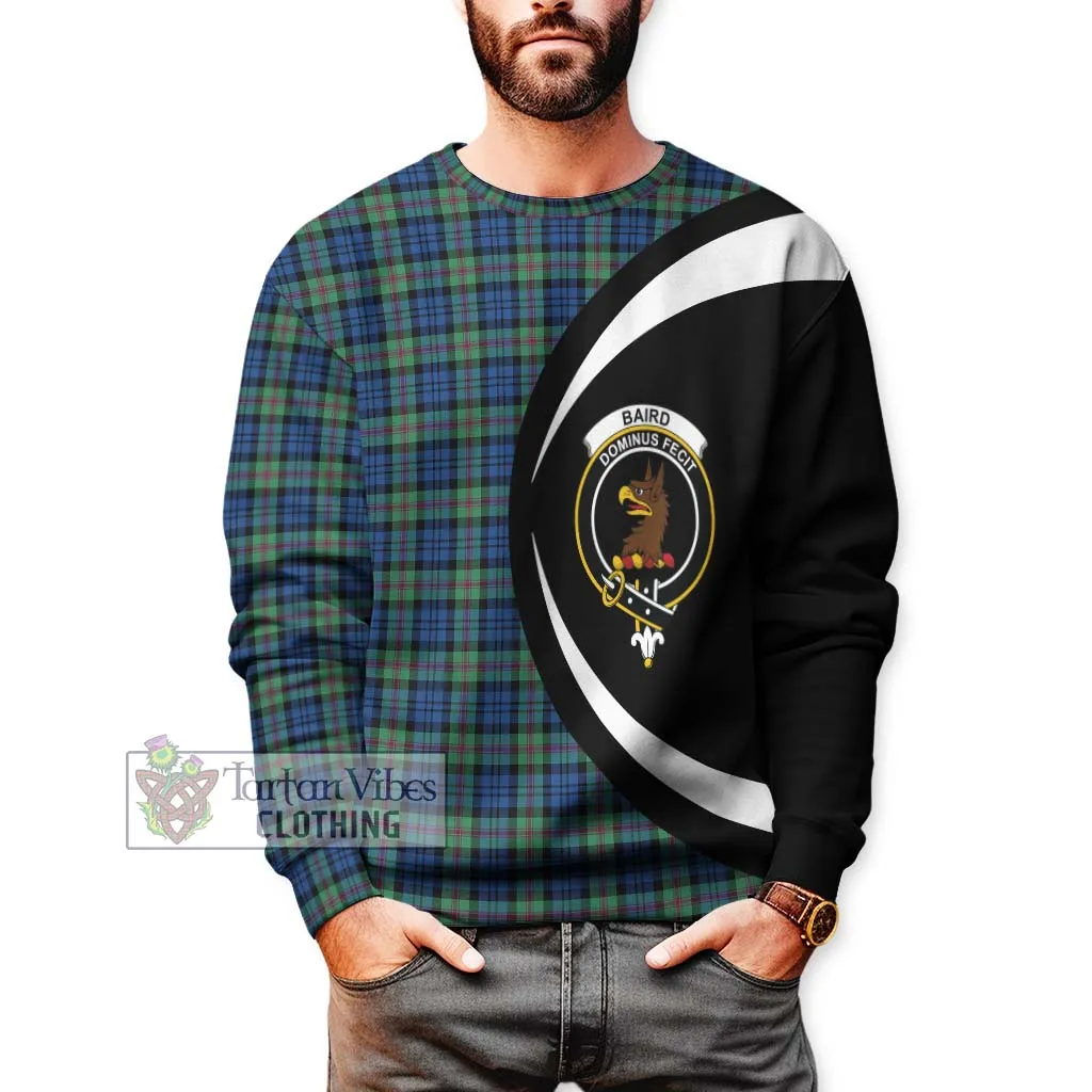 Baird Ancient Tartan Sweatshirt with Family Crest Circle Style