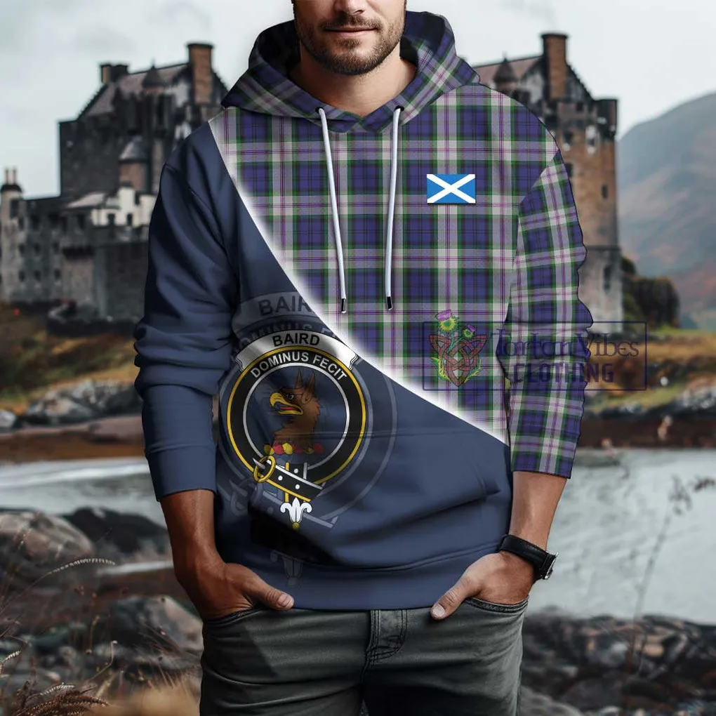 Baird Dress Tartan Hoodie with Personalised National Flag and Family Crest Half Style