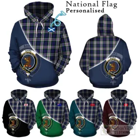 Baird Dress Tartan Hoodie with Personalised National Flag and Family Crest Half Style