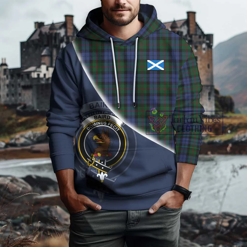 Baird Tartan Hoodie with Personalised National Flag and Family Crest Half Style