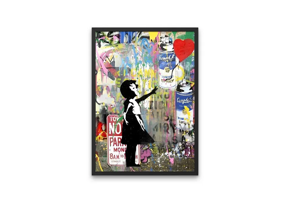 Banksy Print Girl With Balloon INSTANT DOWNLOAD Art Prints, Graffiti Print, Banksy Wall Décor, Pop Art Wall Art Print, Colorful Wall Art, Fine Art