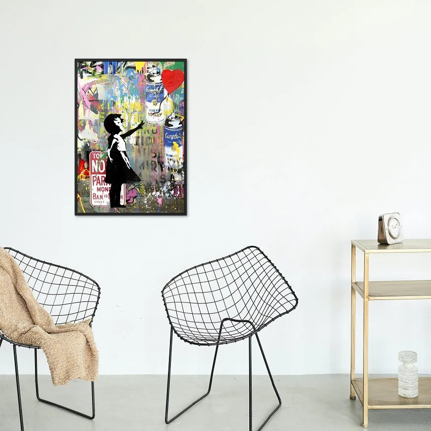 Banksy Print Girl With Balloon INSTANT DOWNLOAD Art Prints, Graffiti Print, Banksy Wall Décor, Pop Art Wall Art Print, Colorful Wall Art, Fine Art