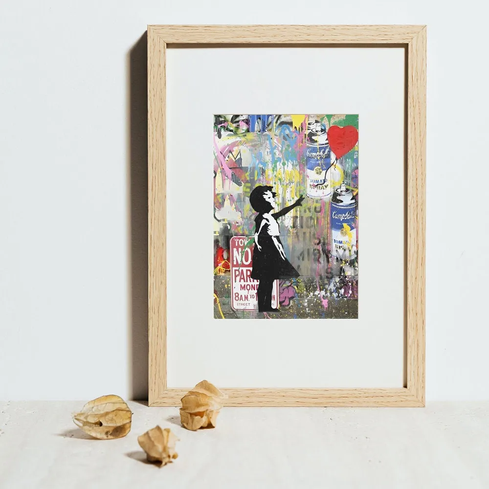 Banksy Print Girl With Balloon INSTANT DOWNLOAD Art Prints, Graffiti Print, Banksy Wall Décor, Pop Art Wall Art Print, Colorful Wall Art, Fine Art