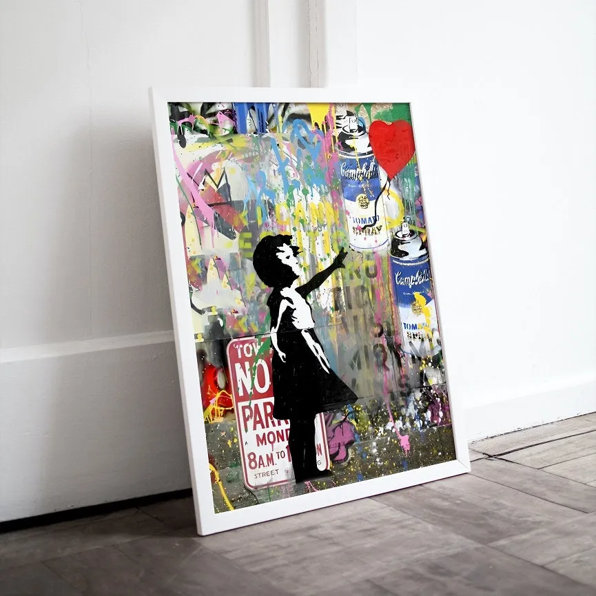 Banksy Print Girl With Balloon INSTANT DOWNLOAD Art Prints, Graffiti Print, Banksy Wall Décor, Pop Art Wall Art Print, Colorful Wall Art, Fine Art