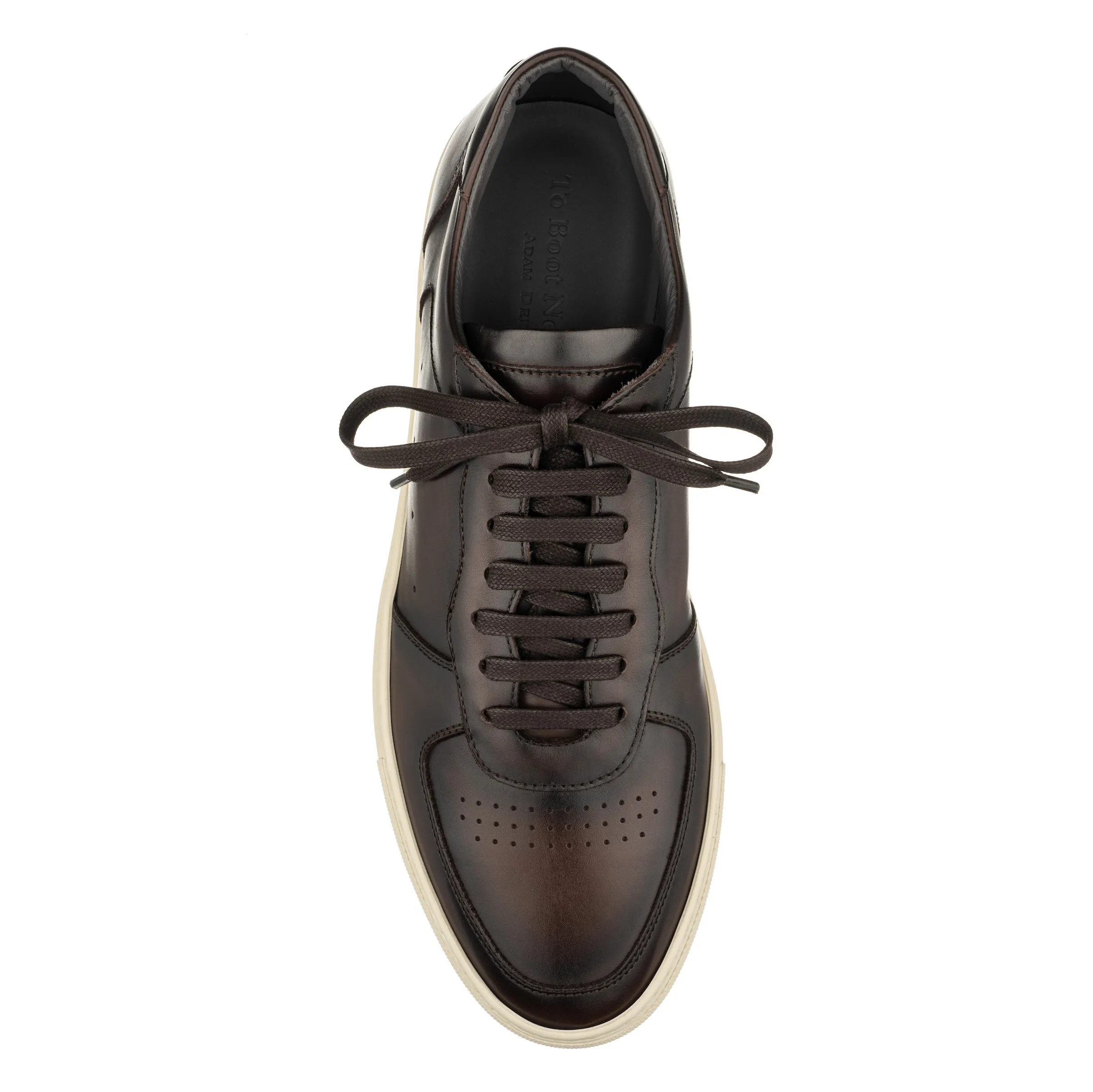 Barbera Dark Brown Burnish Court Sneaker