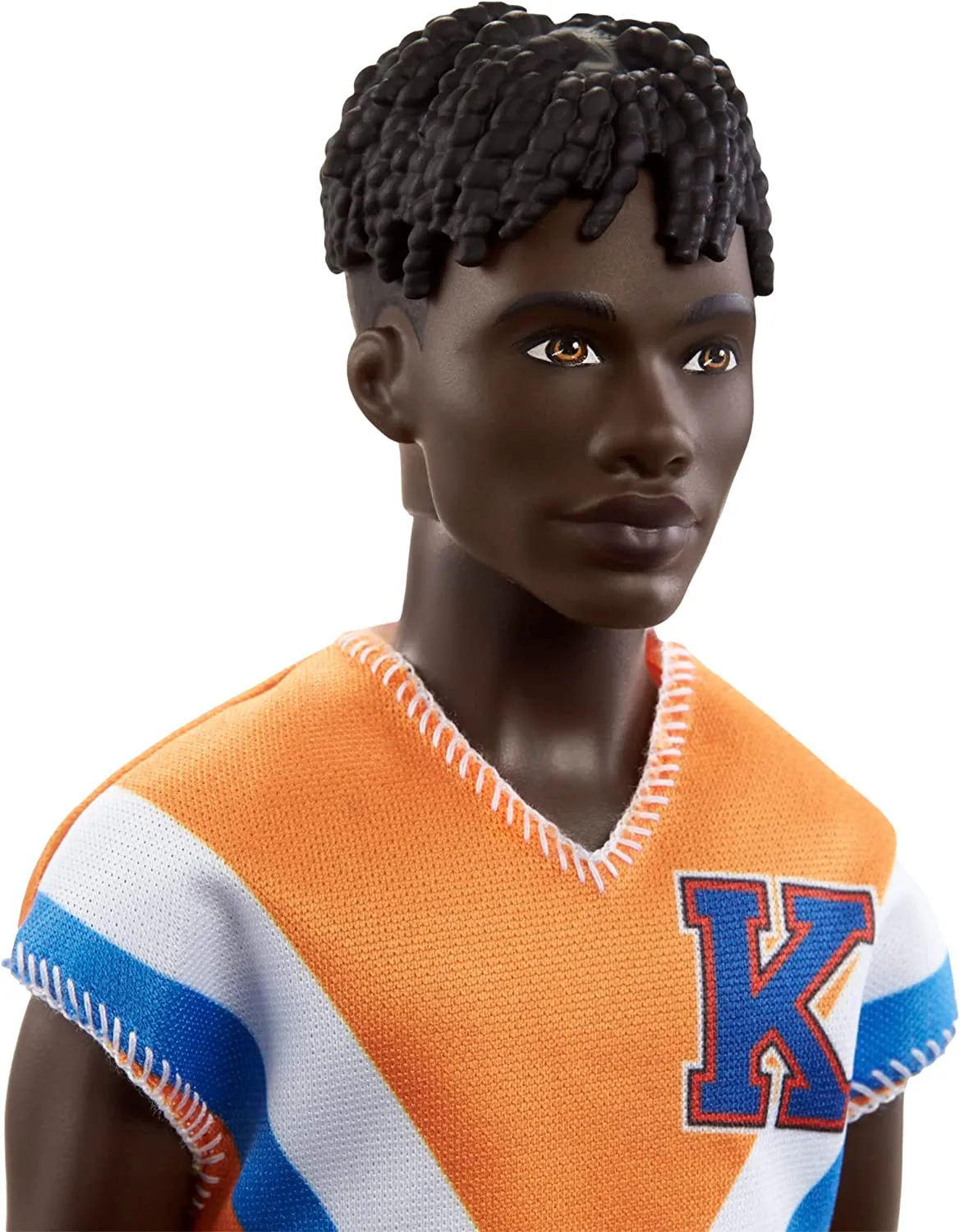 Barbie Ken Fashionistas with Twisted Black Hair Wearing Trendy Fit with A Sporty Jersey and Shorts #203 for Kids Ages 3 