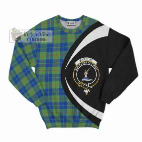 Barclay Hunting Ancient Tartan Sweatshirt with Family Crest Circle Style