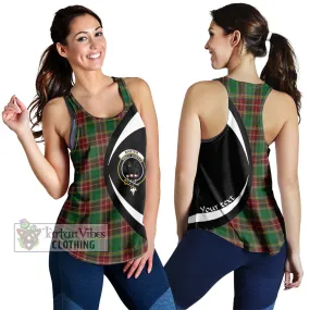 Baxter Tartan Women's Racerback Tanks with Family Crest Circle Style