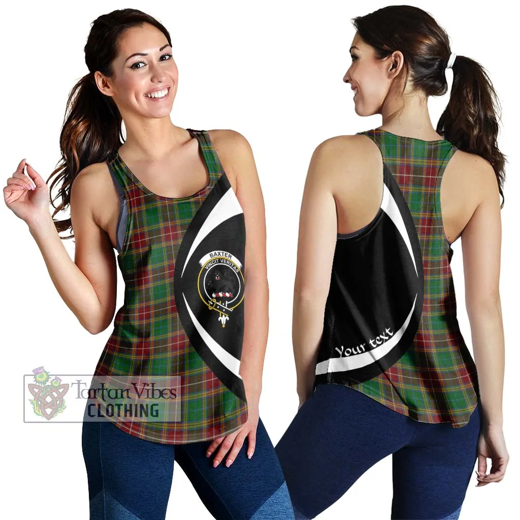 Baxter Tartan Women's Racerback Tanks with Family Crest Circle Style