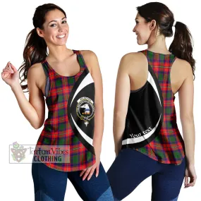 Belsches Tartan Women's Racerback Tanks with Family Crest Circle Style