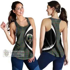 Bisset Tartan Women's Racerback Tanks with Family Crest Circle Style