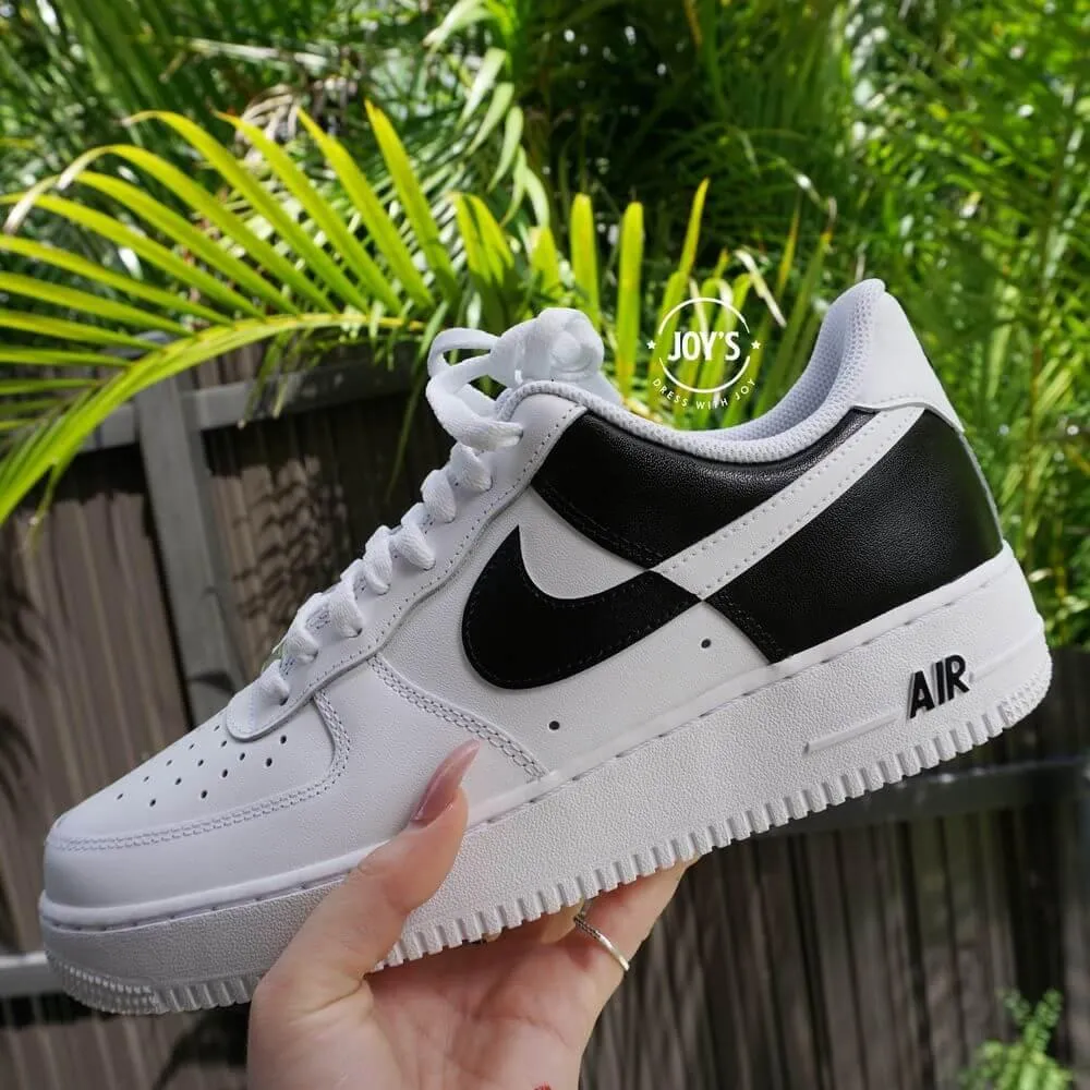 Black and White Color Block Custom Air Force 1