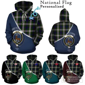 Blair Dress Tartan Hoodie with Personalised National Flag and Family Crest Half Style