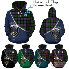 Blair Modern Tartan Hoodie with Personalised National Flag and Family Crest Half Style