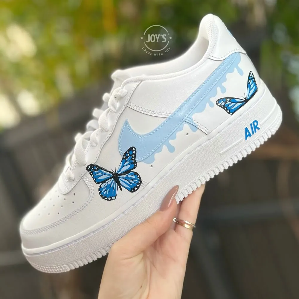 Blue Drip Butterflies Custom Air Force 1