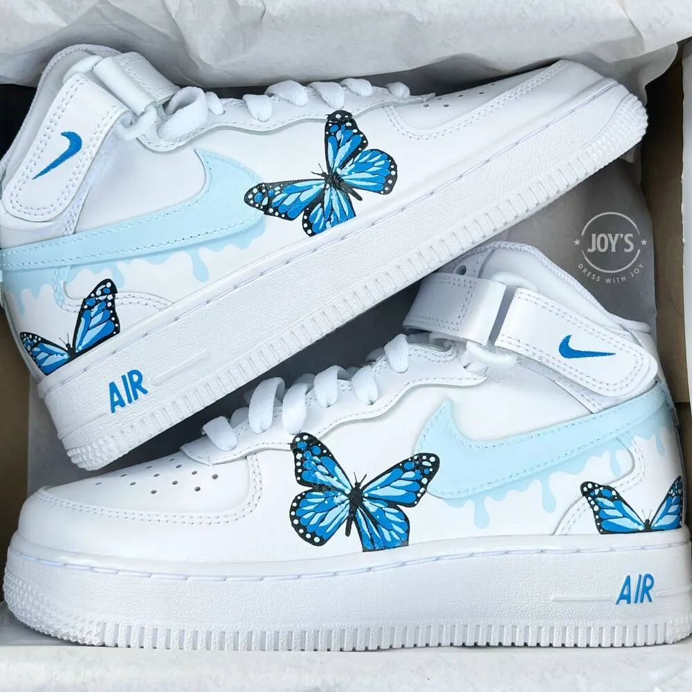 Blue Drip Butterflies Custom Air Force 1