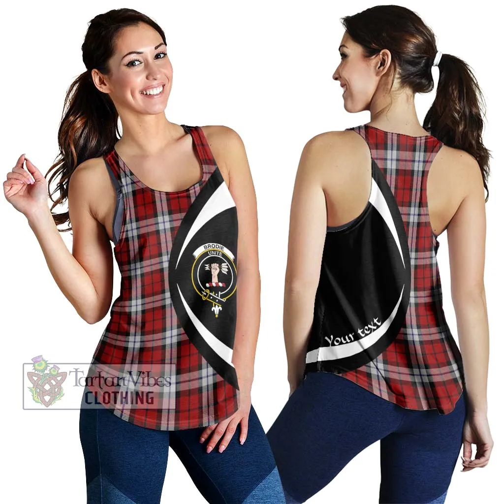 Brodie Dress Tartan Women's Racerback Tanks with Family Crest Circle Style