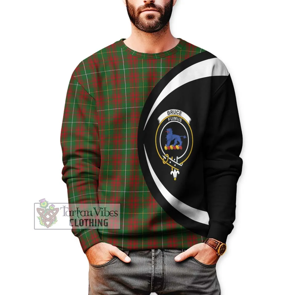 Bruce Hunting Tartan Sweatshirt with Family Crest Circle Style