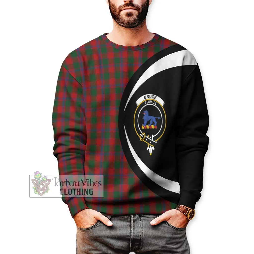 Bruce Old Tartan Sweatshirt with Family Crest Circle Style