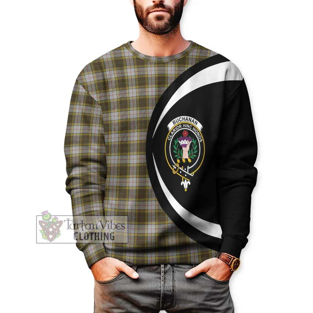 Buchanan Dress Tartan Sweatshirt with Family Crest Circle Style