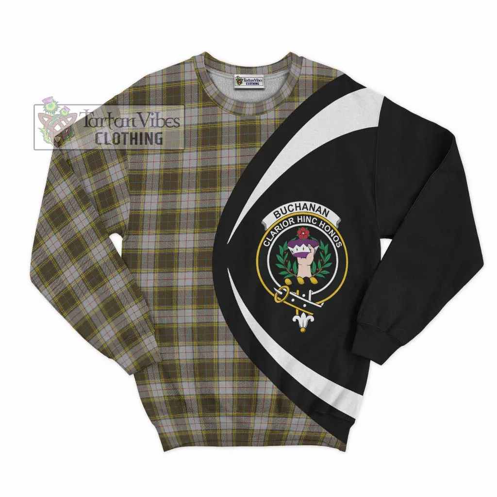 Buchanan Dress Tartan Sweatshirt with Family Crest Circle Style