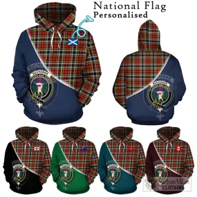 Buchanan Old Dress Tartan Hoodie with Personalised National Flag and Family Crest Half Style