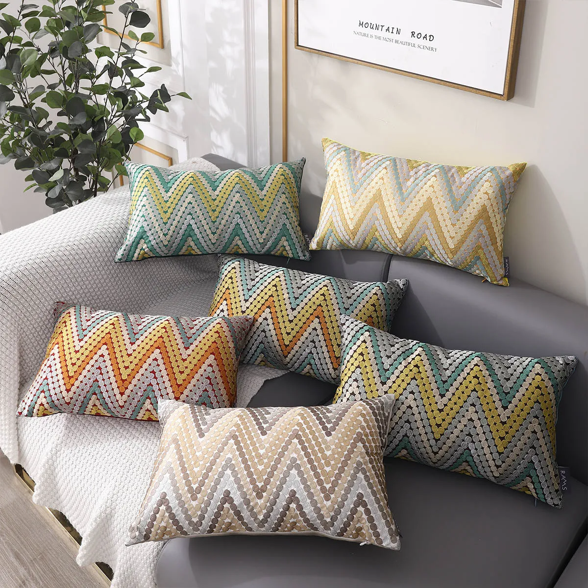 Chevron Pattern Throw Cushions