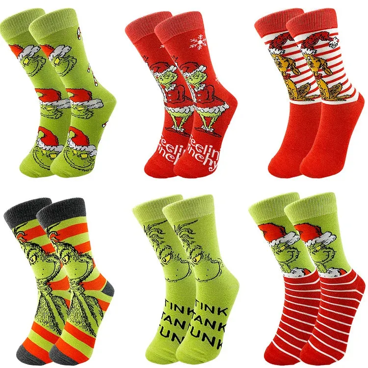 🎅Christmas Sale🎄 Grinch Knit Socks for Men and Women