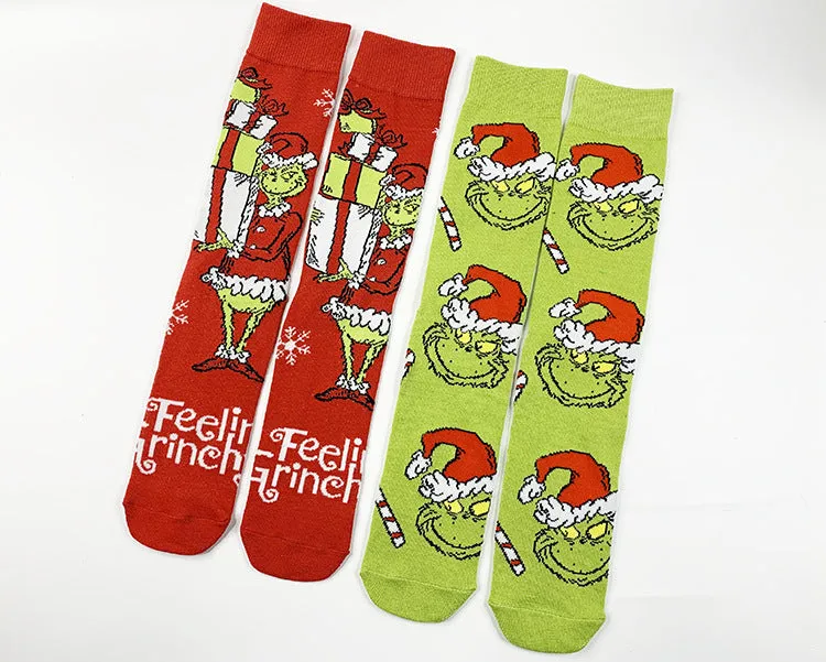 🎅Christmas Sale🎄 Grinch Knit Socks for Men and Women