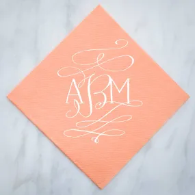 Colored Linen-Like Monogram Napkins