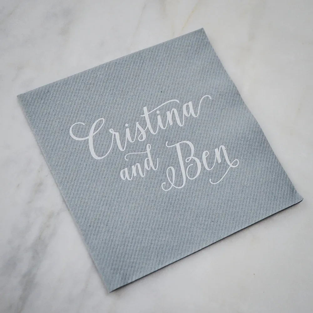 Colored Linen-Like Wedding Napkins, Beverage and Cocktail Size