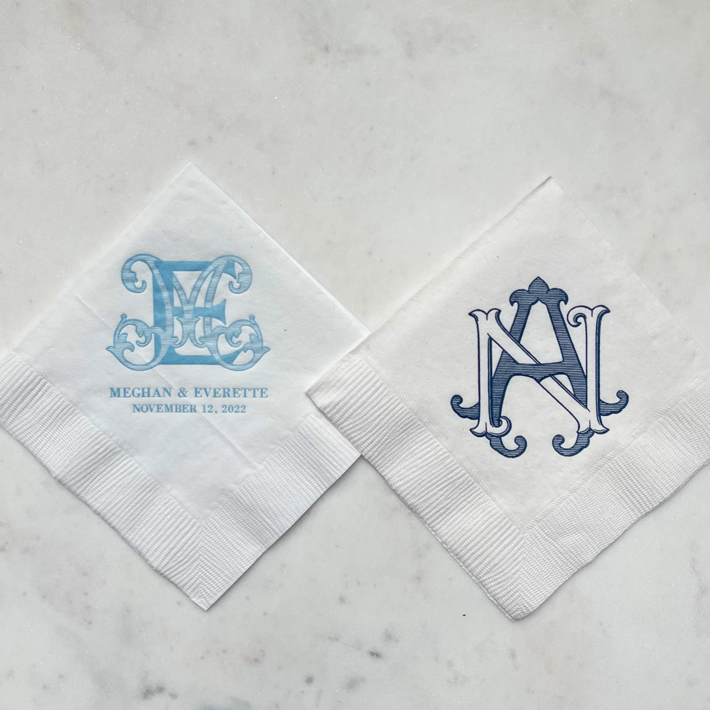 Colorful Monogram 3Ply Party Napkins