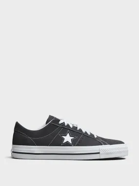 Cons One Star Pro Suede Sneakers in Dark Matter/White/Black