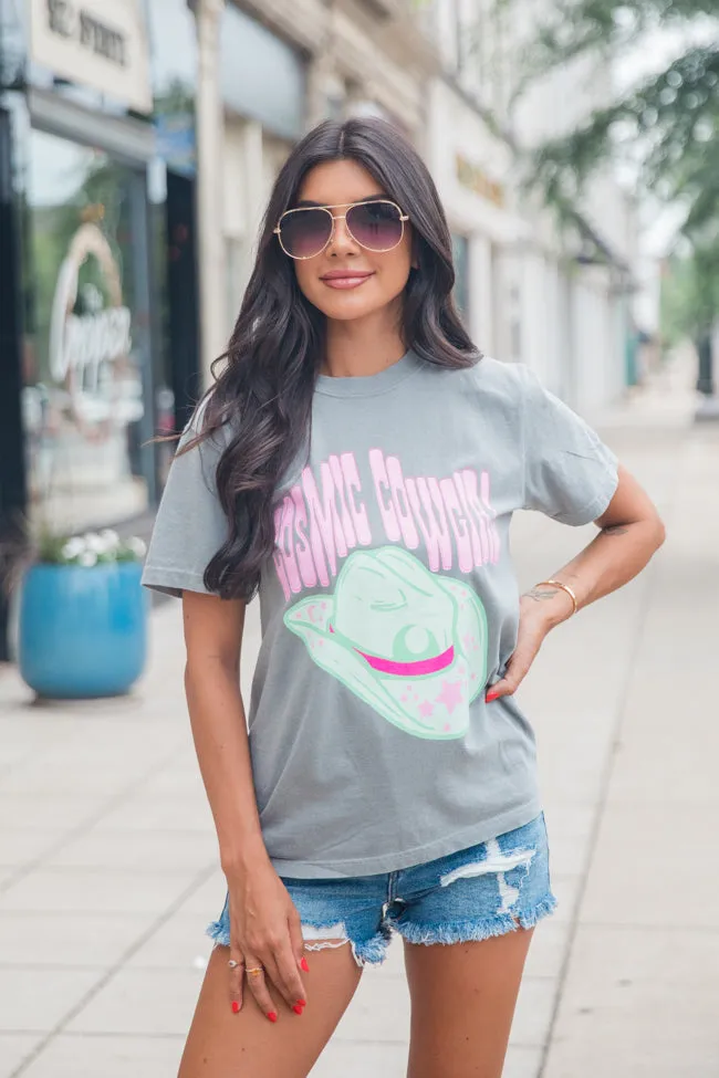 Cosmic Cowgirl Grey Comfort Colors Graphic Tee DOORBUSTER