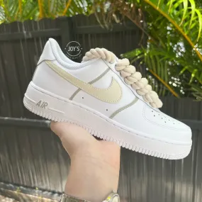 Cream Rope Laces Custom Air Force 1