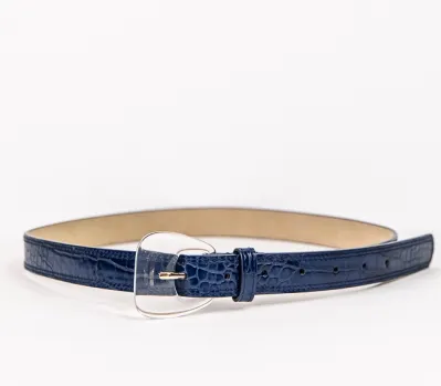 Croc Belt Navy