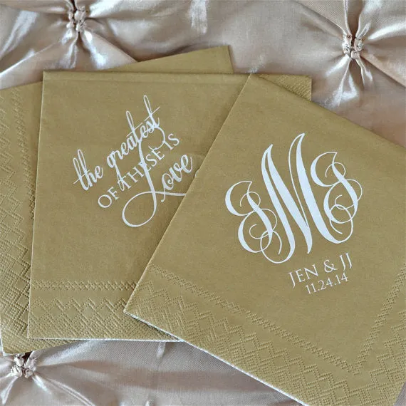 Custom Printed Wedding Napkins