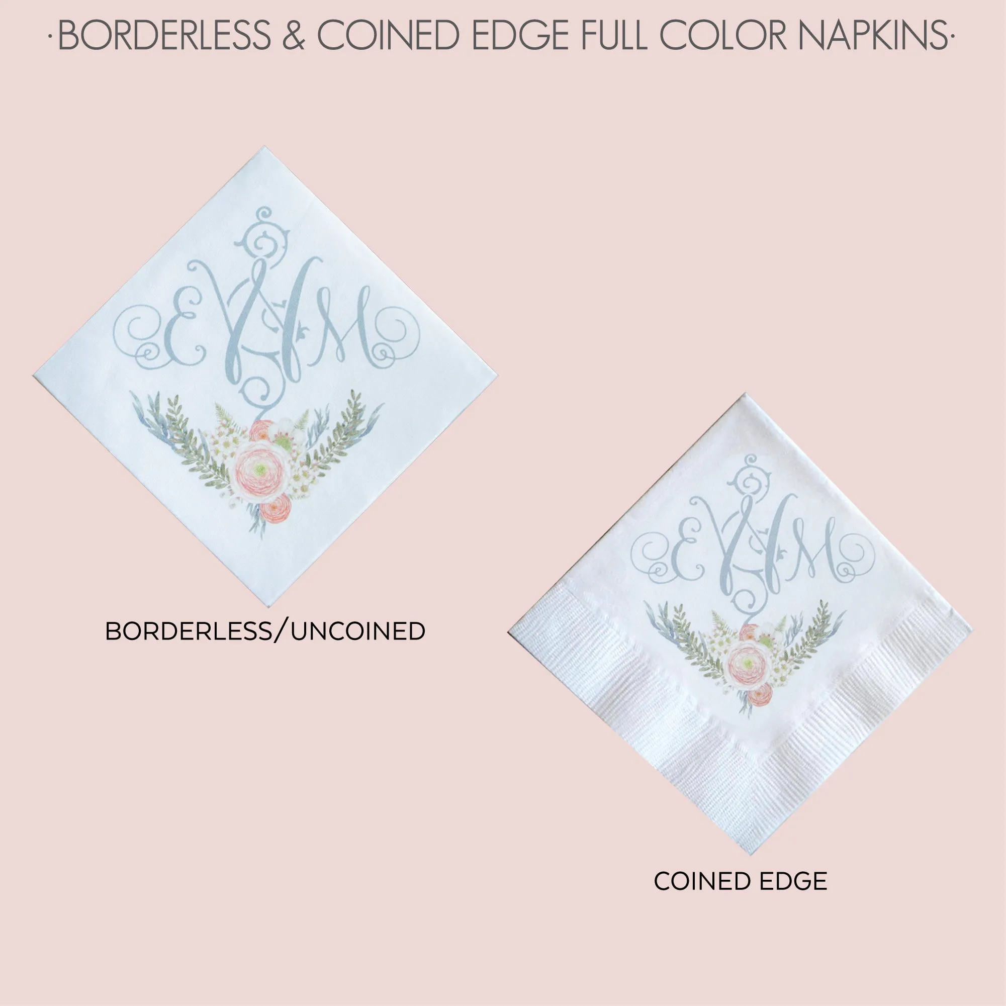 Custom Summer Wedding Full Color Napkin